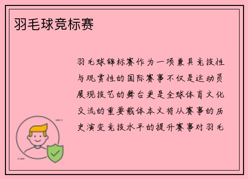 羽毛球竞标赛